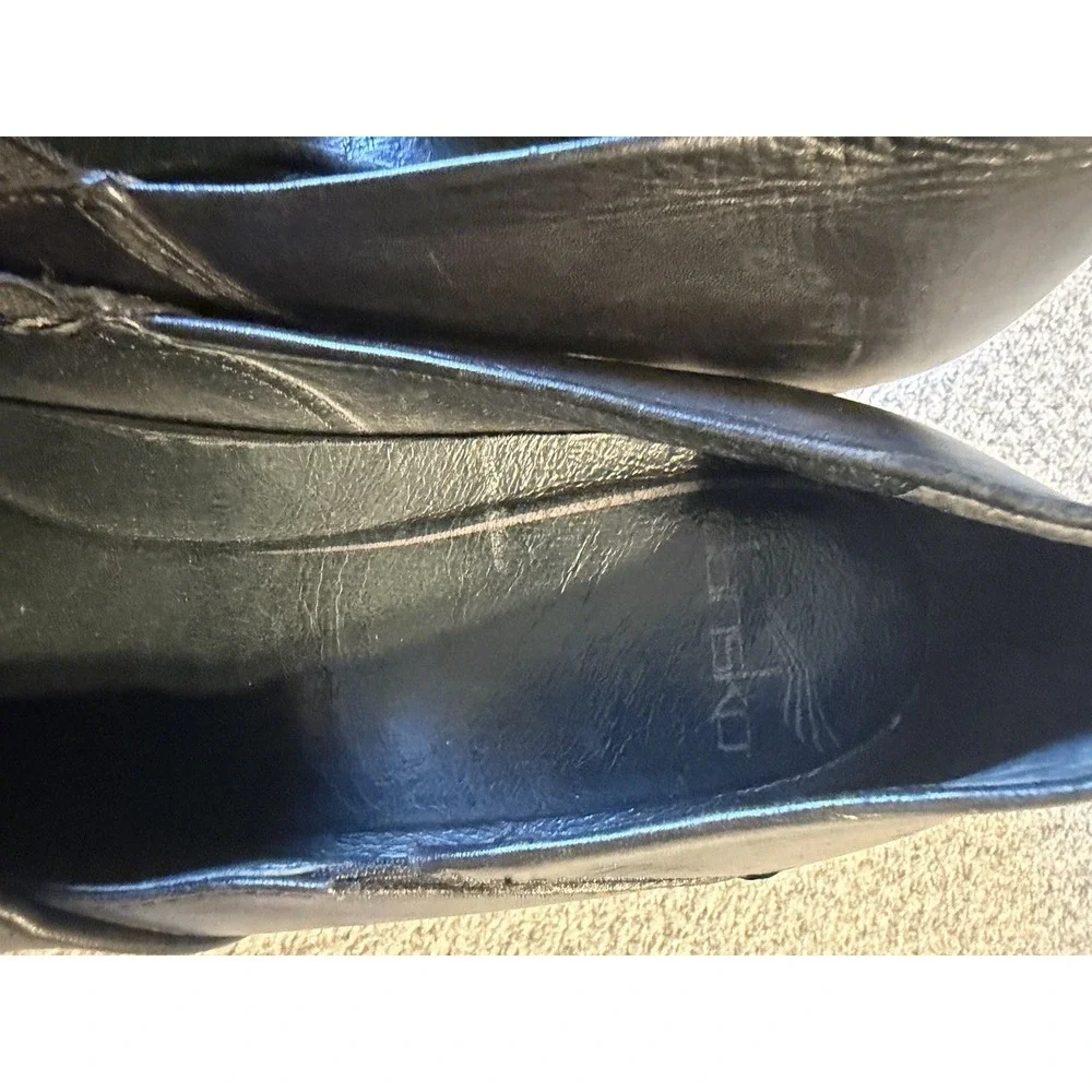 Dansko Shoe Wedge Rosaline Leather Slip On Heels Dress Black Women's EU Size 42